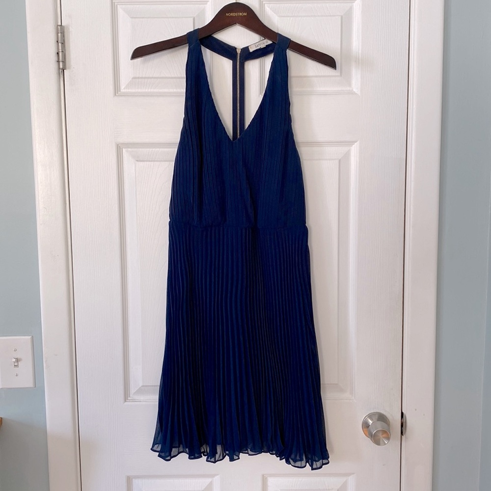 Lucy Paris Pleated Halter Style Cocktail Dress